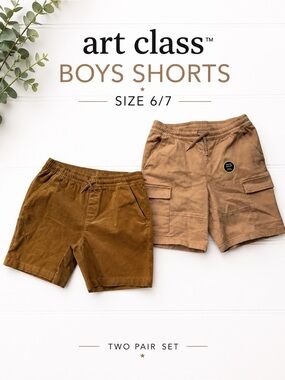Cat & Jack Boys Shorts Set 2-Pack Size 6/7 Pull-On Cargo Casual NWT